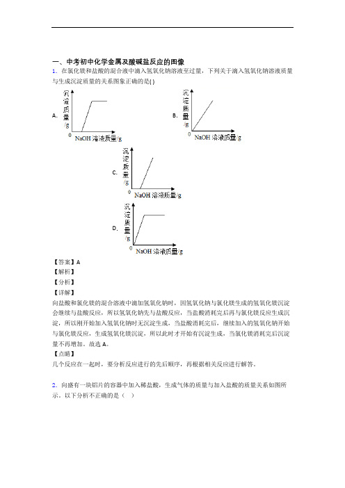 2020-2021备战中考化学复习金属及酸碱盐反应的图像专项易错题附答案解析