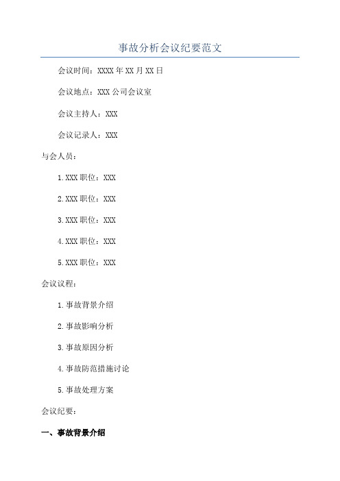 事故分析会议纪要范文