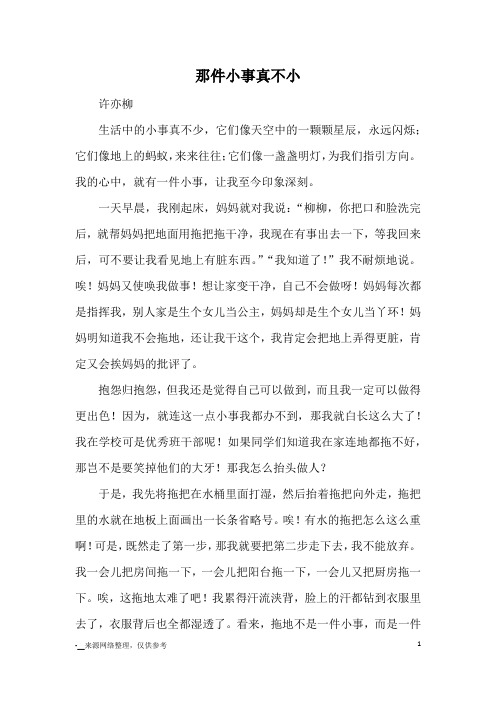 那件小事真不小_优秀作文