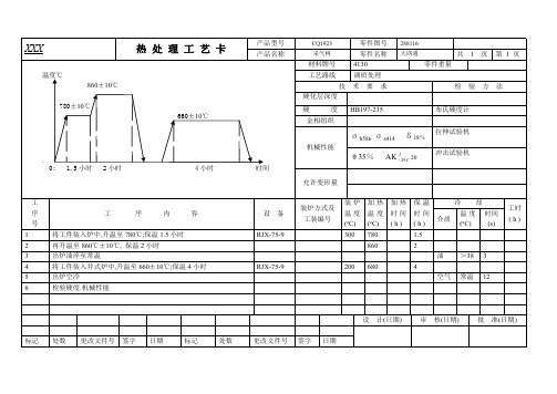 CL-0012  4130 热处理工艺卡