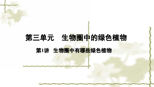 2019中考生物 教材知识梳理课件 第3单元 生物圈中的绿色植物 第1讲 生物圈中有哪些绿色植物