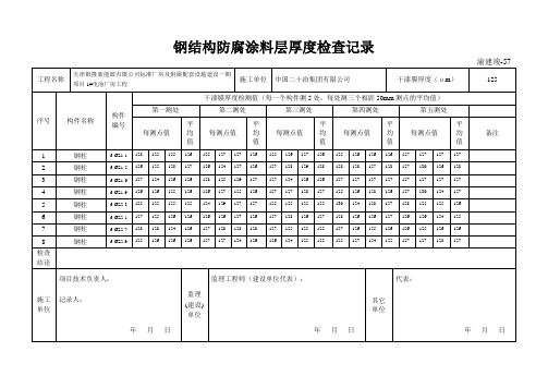 钢结构防腐涂料层厚度检查记录(1)