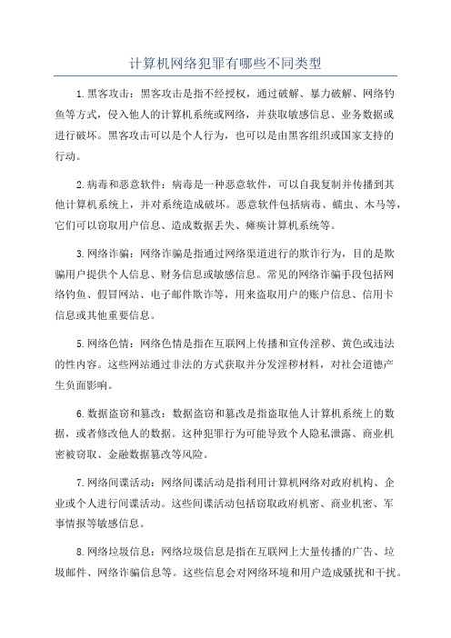 计算机网络犯罪有哪些不同类型