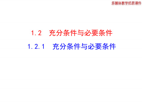 高二数学人教A版选修2-1课件：1.2.1 充分条件与必要条件(共20张ppt) 