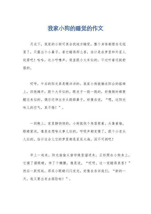 我家小狗的睡觉的作文