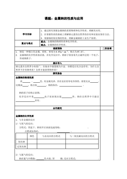 17金属钠的性质与应用