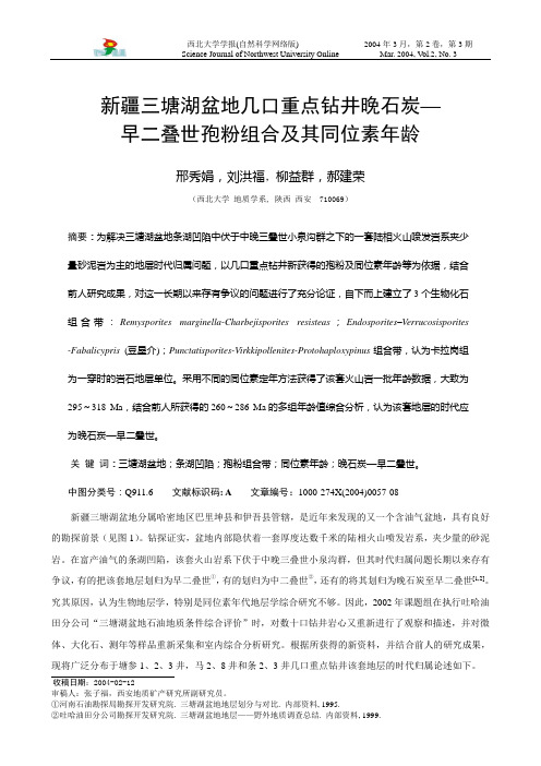 新疆三塘湖盆地几口重点钻井晚石炭