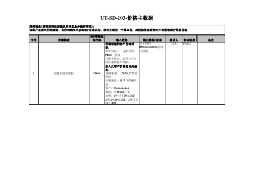 UT-SD-103价格主数据-客户物料