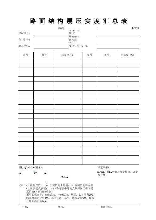 压实度评定报告自动计算