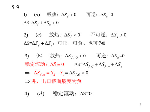 工程热力学-第五章题目5.9以后和第六章 作业答案