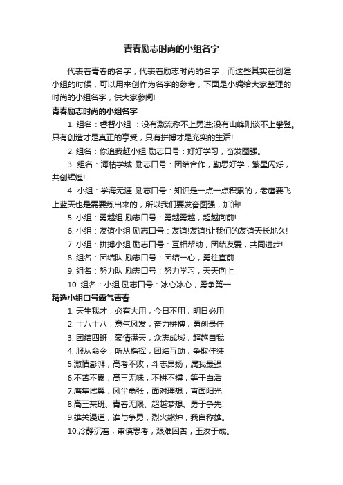 青春励志时尚的小组名字