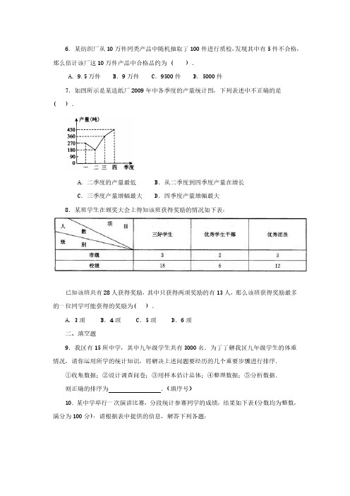 七年级下册数学第十章第一节试卷及答案人教版