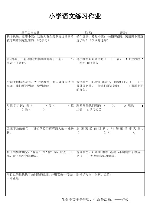 小学三年级语文快乐随堂练II (42)