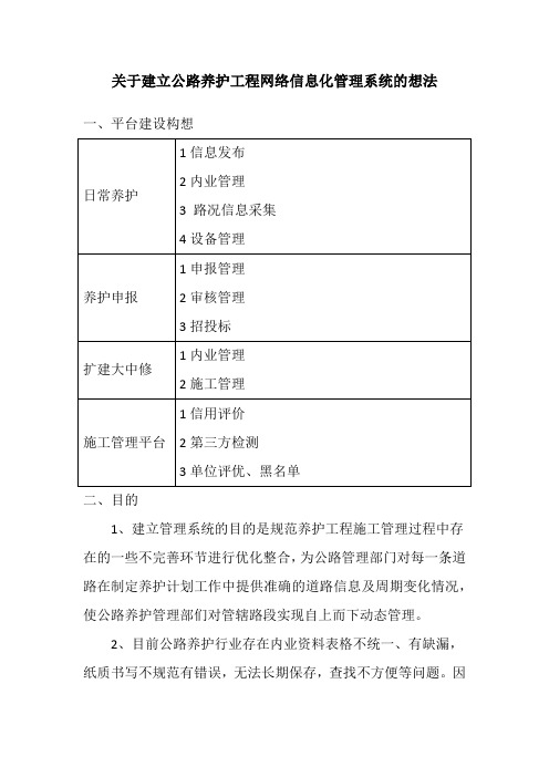 公路养护管理系统建设