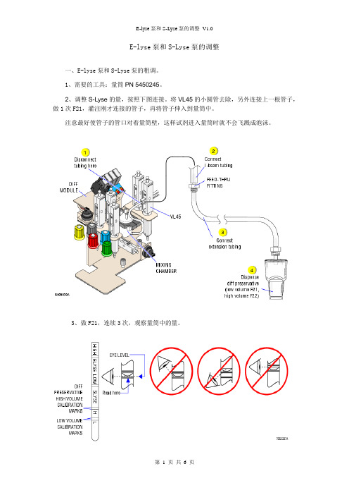 ELyse和SLyse试剂泵的调整