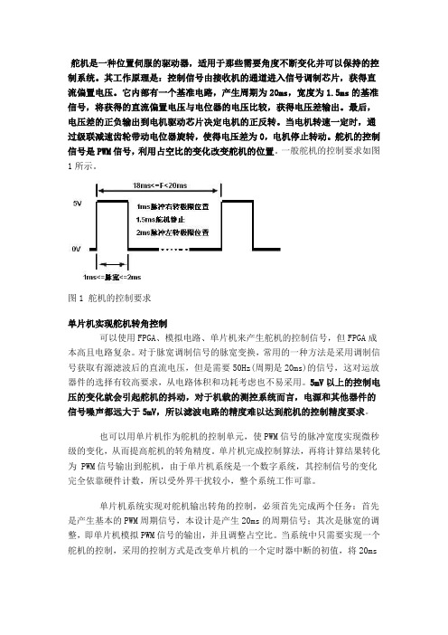 单片机实现舵机转角控制