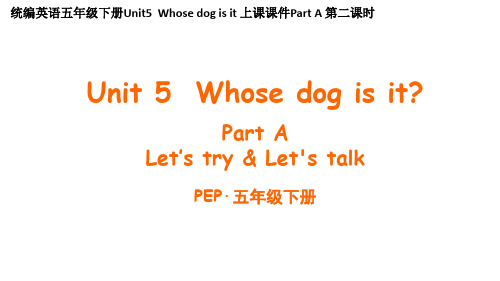 统编英语五年级下册Unit5  Whose dog is it 上课课件Part A 第二课时