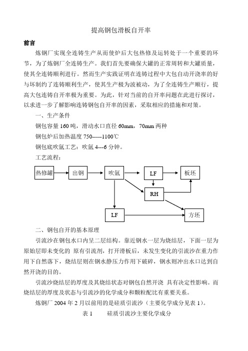 提高钢包滑板自开率