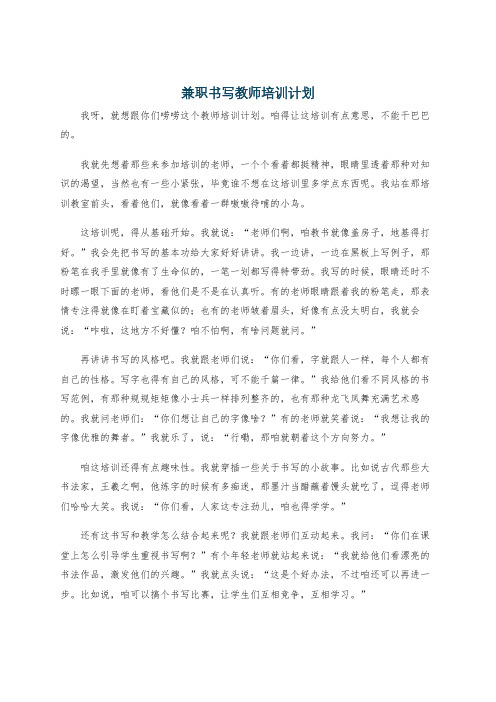 兼职书写教师培训计划