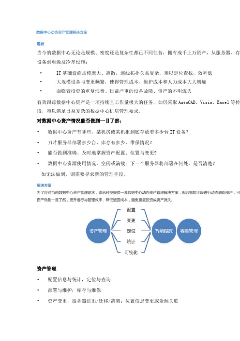 数据中心动态资产管理解决方案