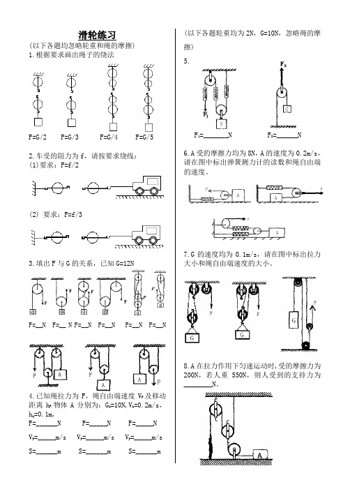 初二物理滑轮讲义