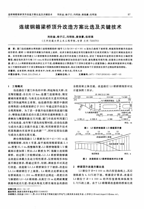 连续钢箱梁桥顶升改造方案比选及关键技术