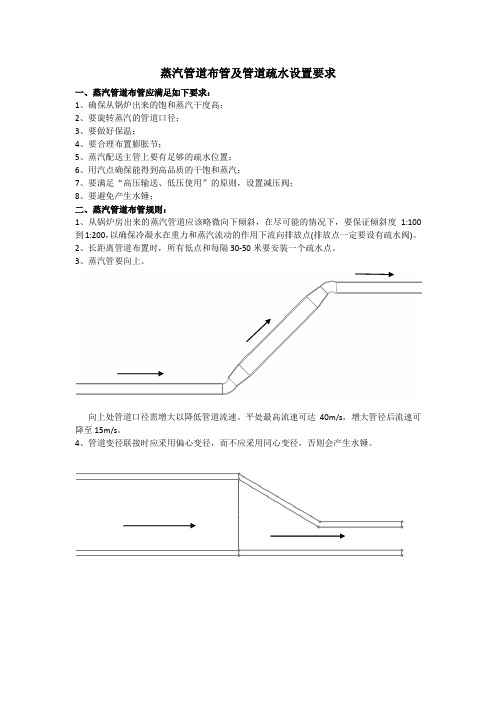 蒸汽管道布管及管道疏水设置要求