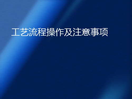 工艺流程操作及注意事项