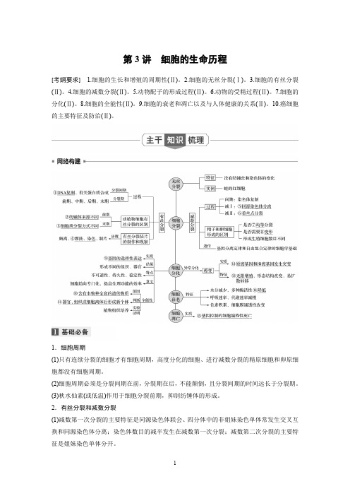 2020高考生物通用版提分大二轮复习讲义：专题一 细胞的分子组成、基本结构和生命历程 第3讲 