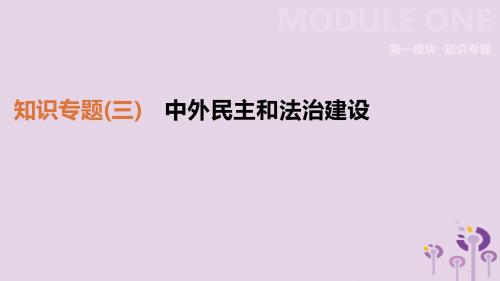 中考历史高分二轮复习 第一模块 知识专题 知识专题(三