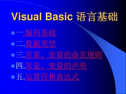 Visual Basic 语言基础