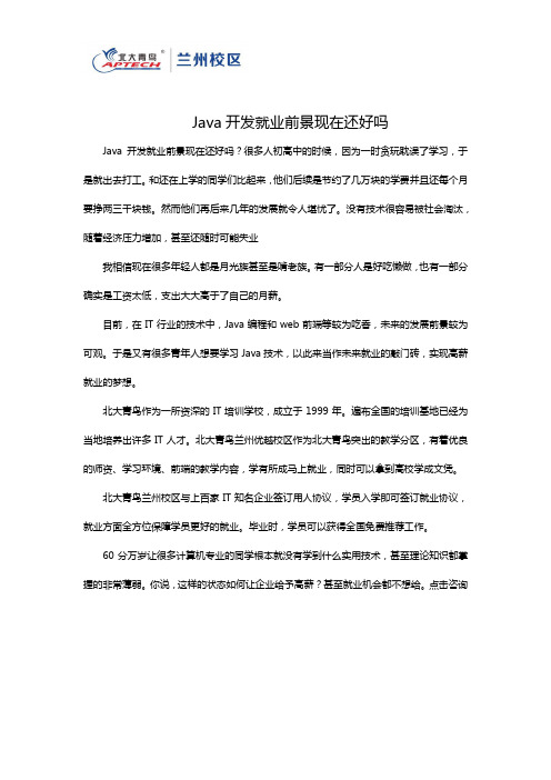 Java开发就业前景现在还好吗