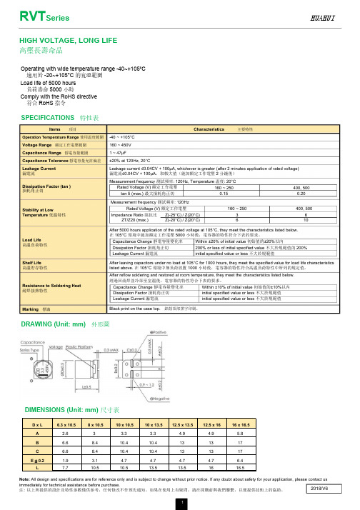 RVTSeries HUAHUI高压长寿命电容器说明书