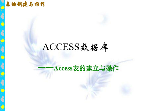 ACCESS表的创建