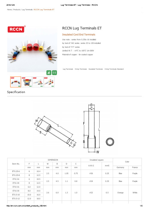 Lug Terminals ET