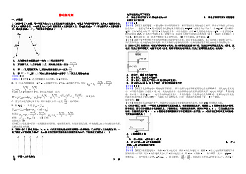 2019年高考物理总复习 静电场专题卷