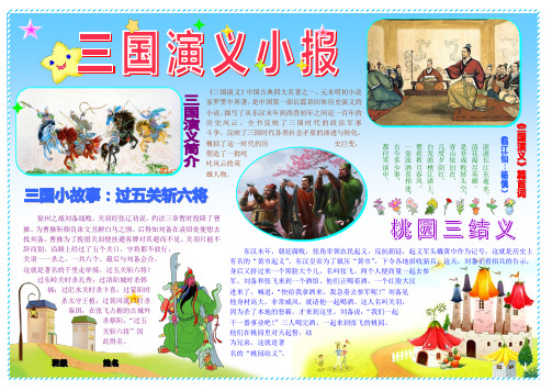 暑假寒假阅读小报读书小报四大名著小报阅读三国演义小报