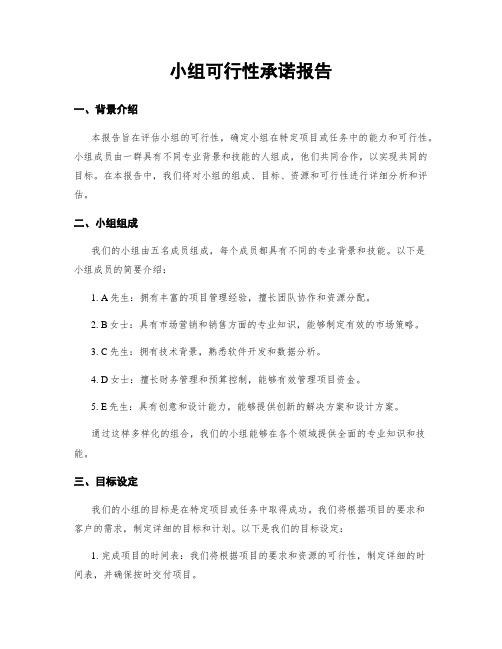 小组可行性承诺报告