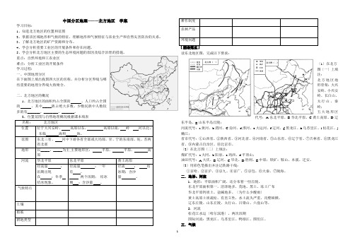 中国区域地理-----北方地区学案