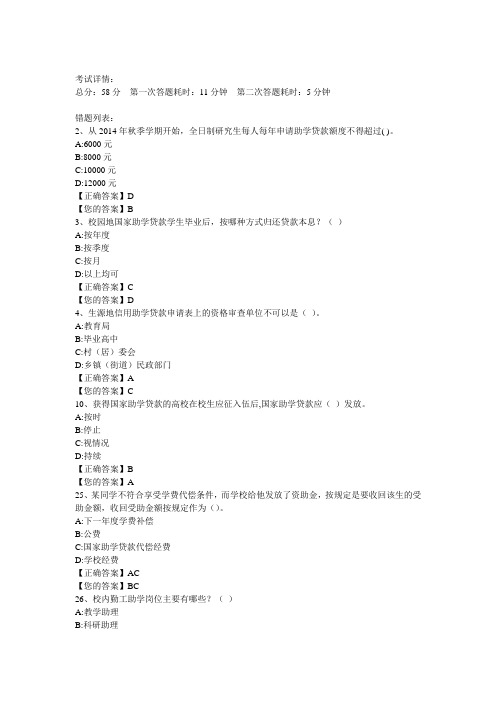 2015资助政策网络竞赛学习题库(部分)2