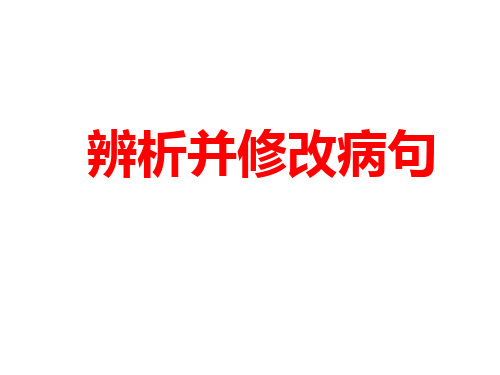 2024届高考语文复习-辨析并修改病句+课件100张(2024版)