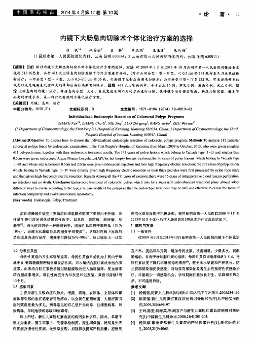 内镜下大肠息肉切除术个体化治疗方案的选择