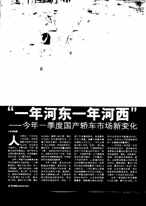 “一年河东一年河西”——今年一季度国产轿车市场新变化