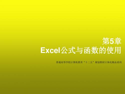 Excel 2010 应用教程第5章