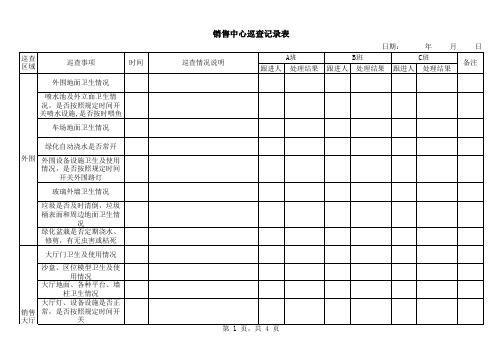 销售中心巡查记录表