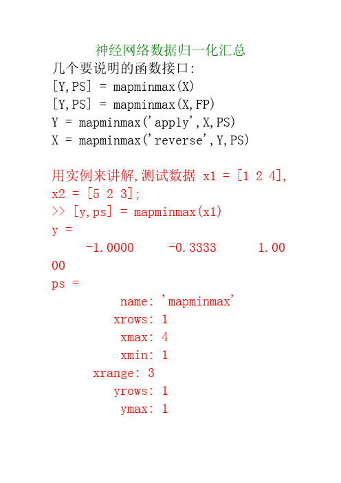 神经网络数据归一化总结