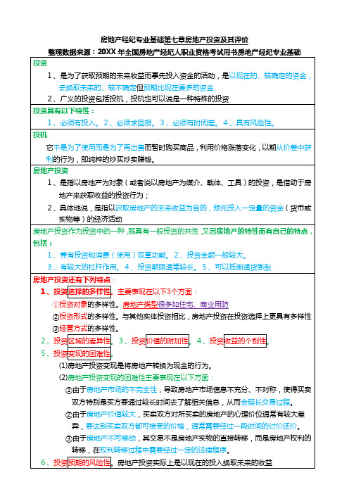 房地产经纪人考试重点摘要第七章房地产经纪专业基础