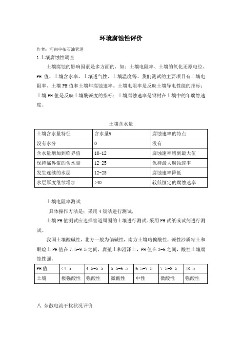 环境腐蚀性评价