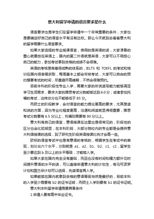 意大利留学申请的语言要求是什么