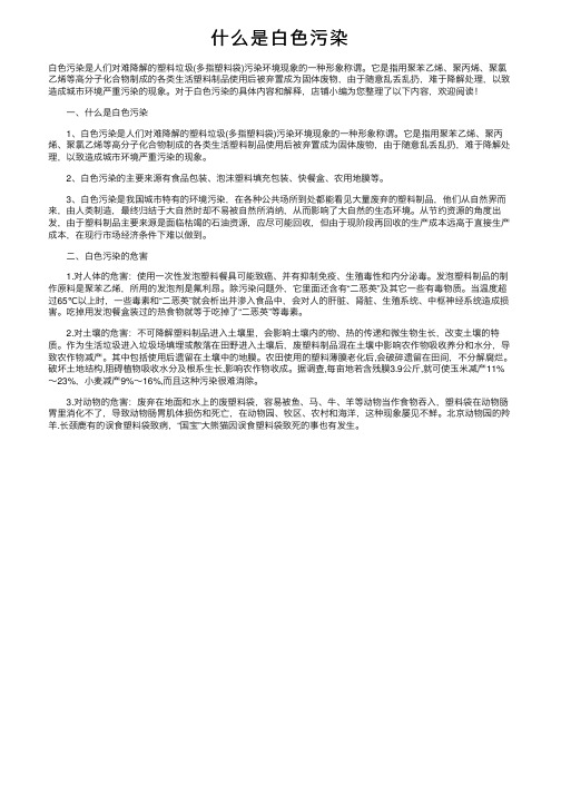 什么是白色污染